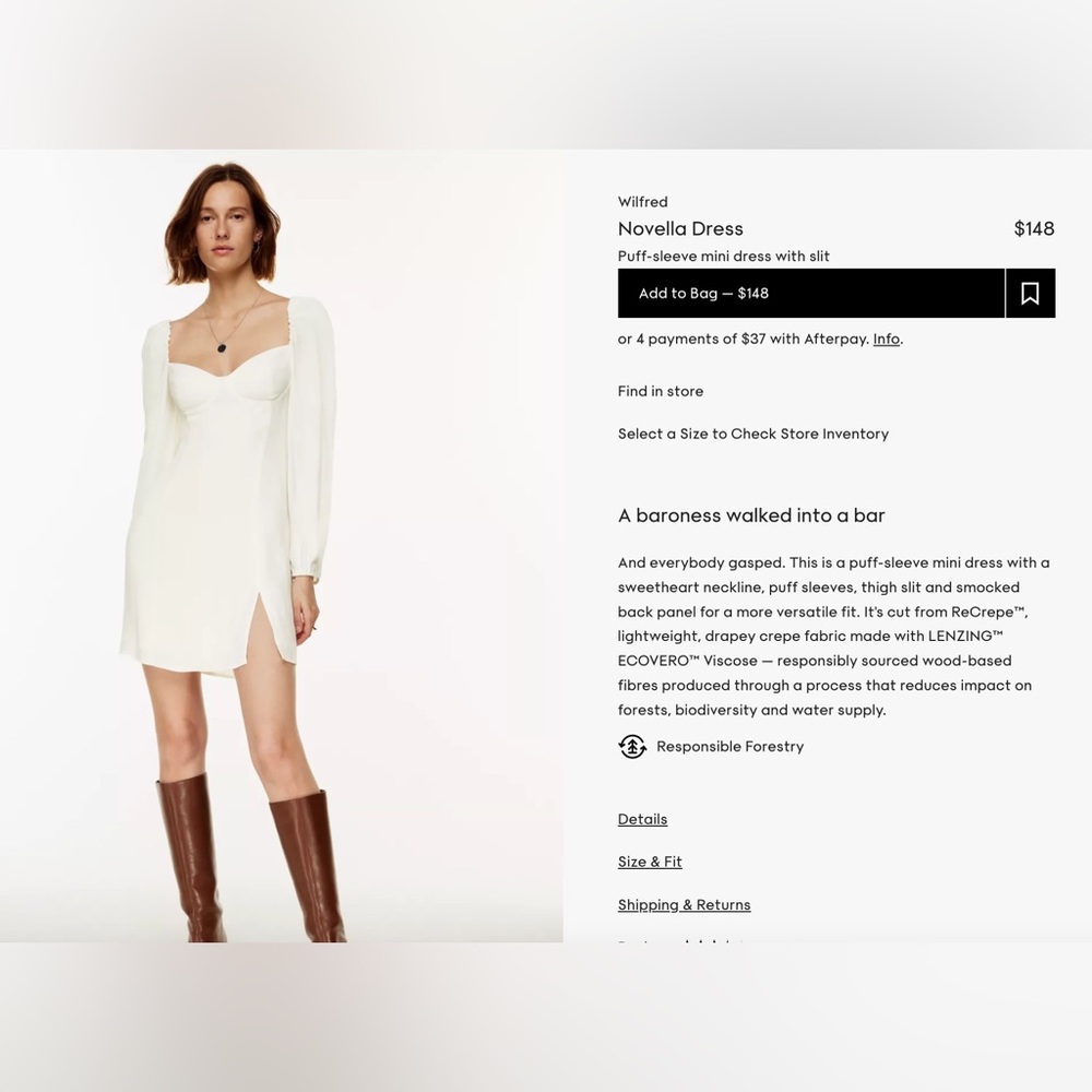 WHITE BRIDAL DRESS FROM ARITZIA- NOVELLA DRESS